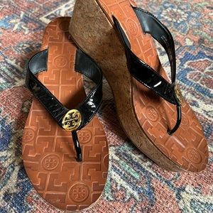 Tory Burch Cork Platform Thongs